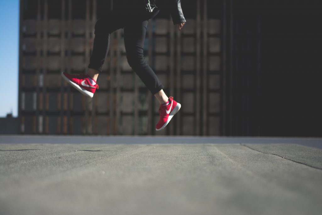 Person jumping in the air