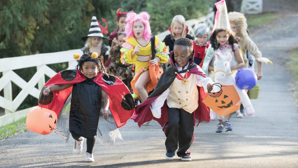 Children celebrating Halloween