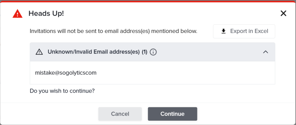 Export in Excel not sent email addresses Sogolytics release 32.4